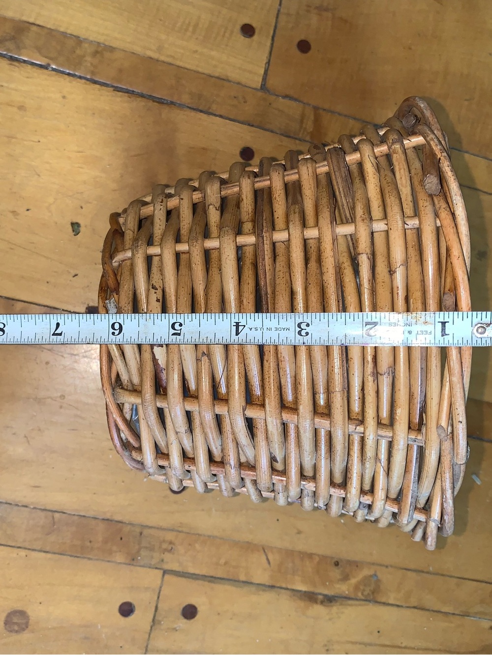 Woven Rattan Decorative Basket - Natural Tan